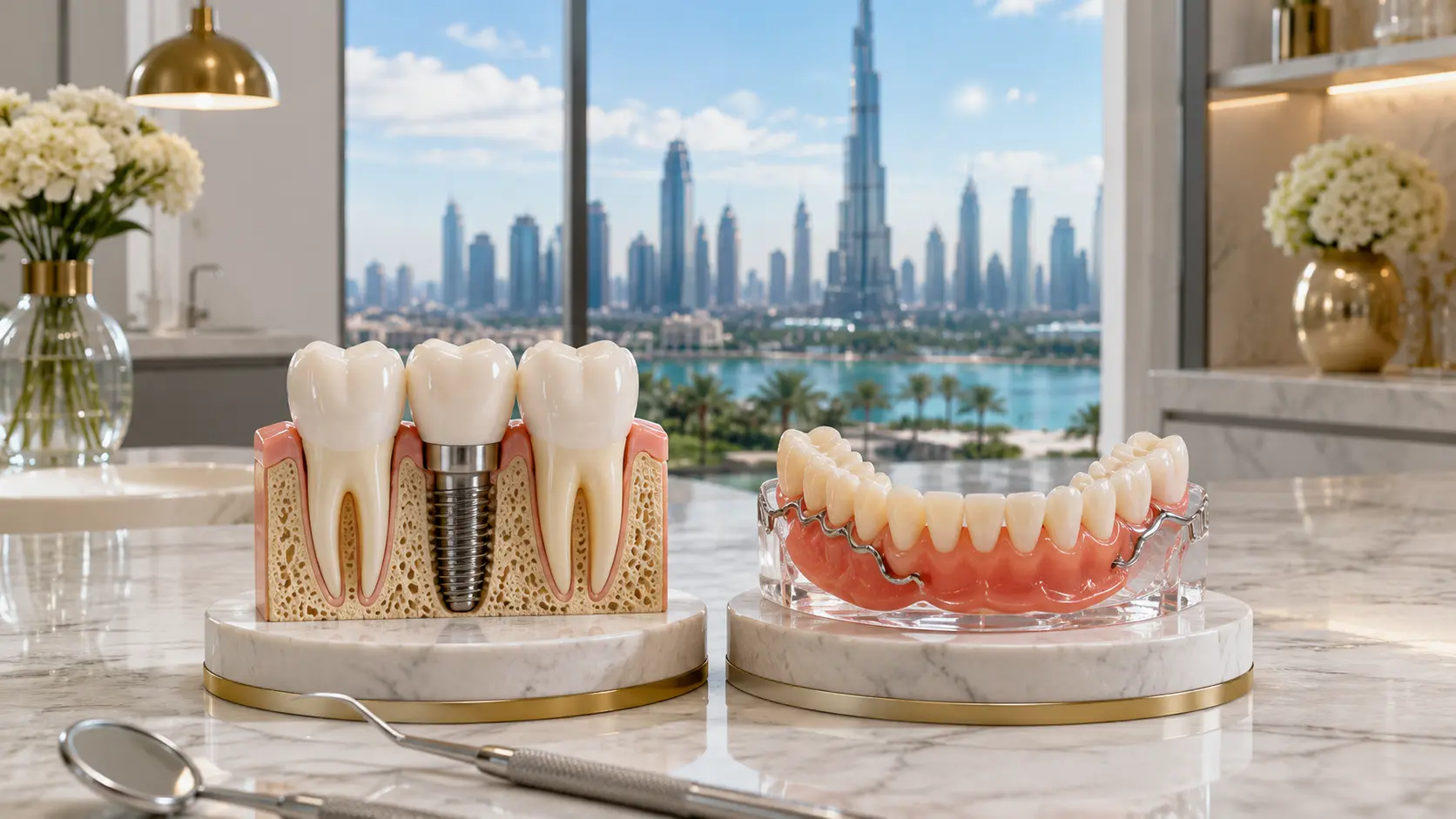 Dental implants vs dentures comparison – WhiteLine Dental Clinic Al Rigga, Dubai – WhiteLine Dental Clinic Al Rigga