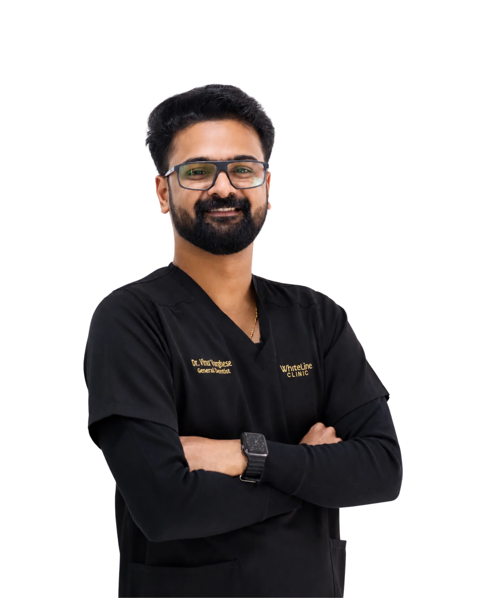 Dr. Vinu Varghese, General and Cosmetic Dentist at WhiteLine Dental Clinic Al Rigga