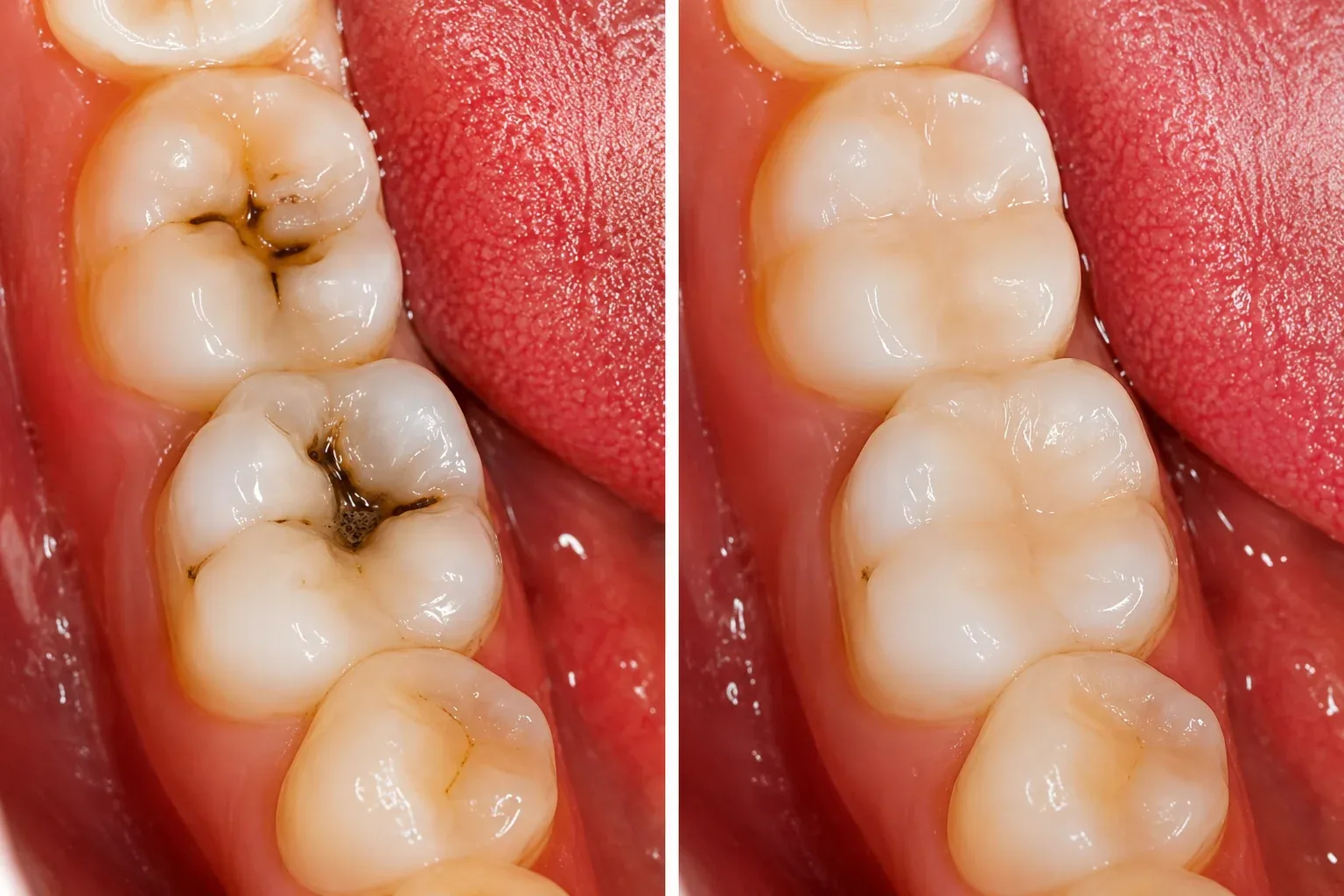 Dental filling results at WhiteLine Dental Clinic Al Rigga