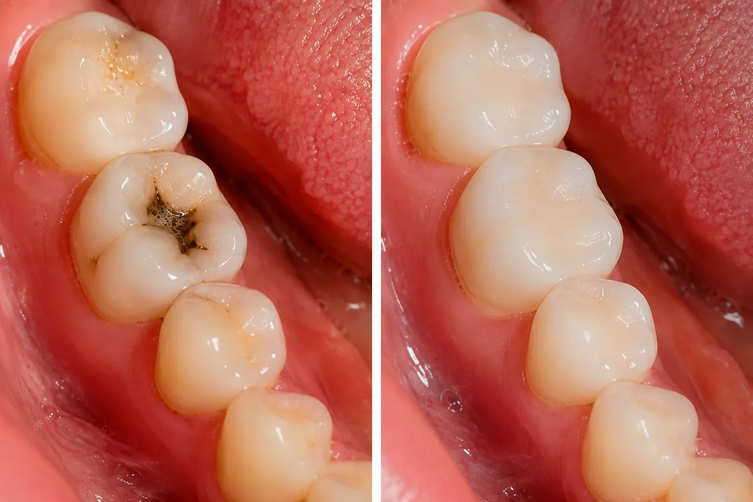 Dental filling results at WhiteLine Dental Clinic Al Rigga
