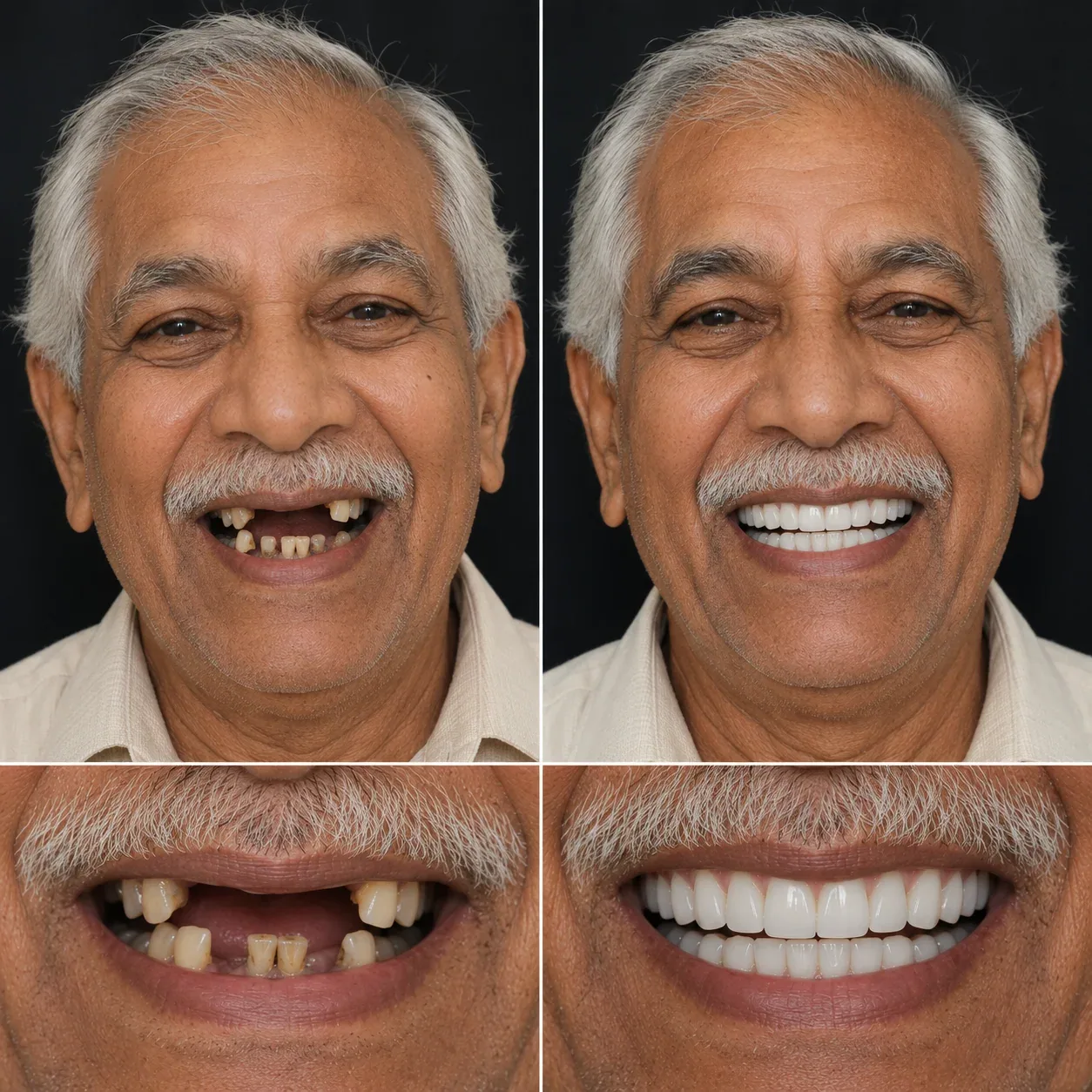 Dental implant results at WhiteLine Dental Clinic Al Rigga