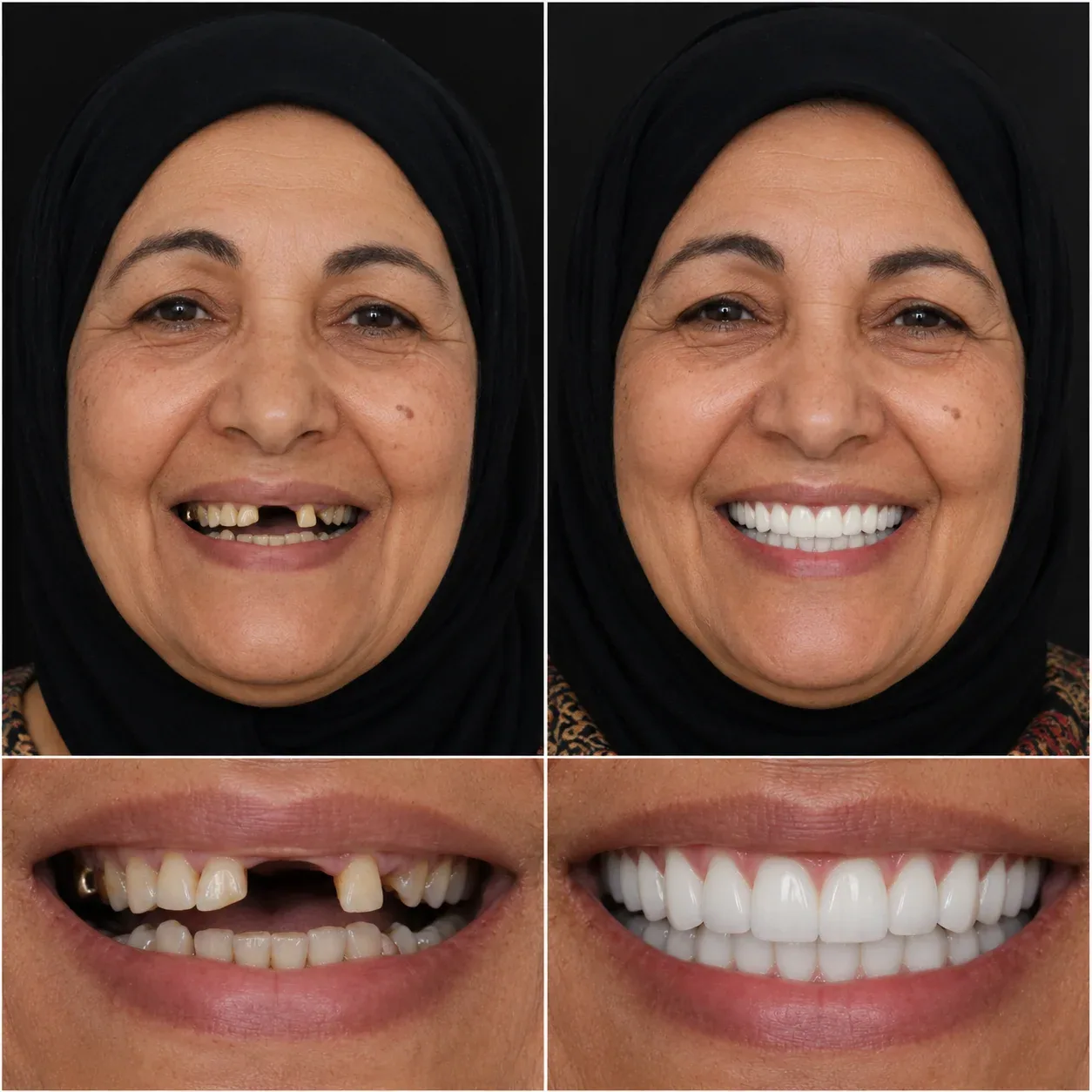 Dental implant results at WhiteLine Dental Clinic Al Rigga