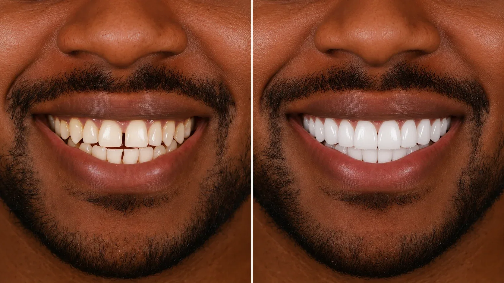 Dental veneer transformation at WhiteLine Dental Clinic Al Rigga