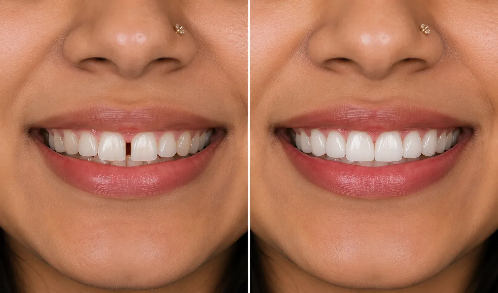 Dental veneer transformation at WhiteLine Dental Clinic Al Rigga