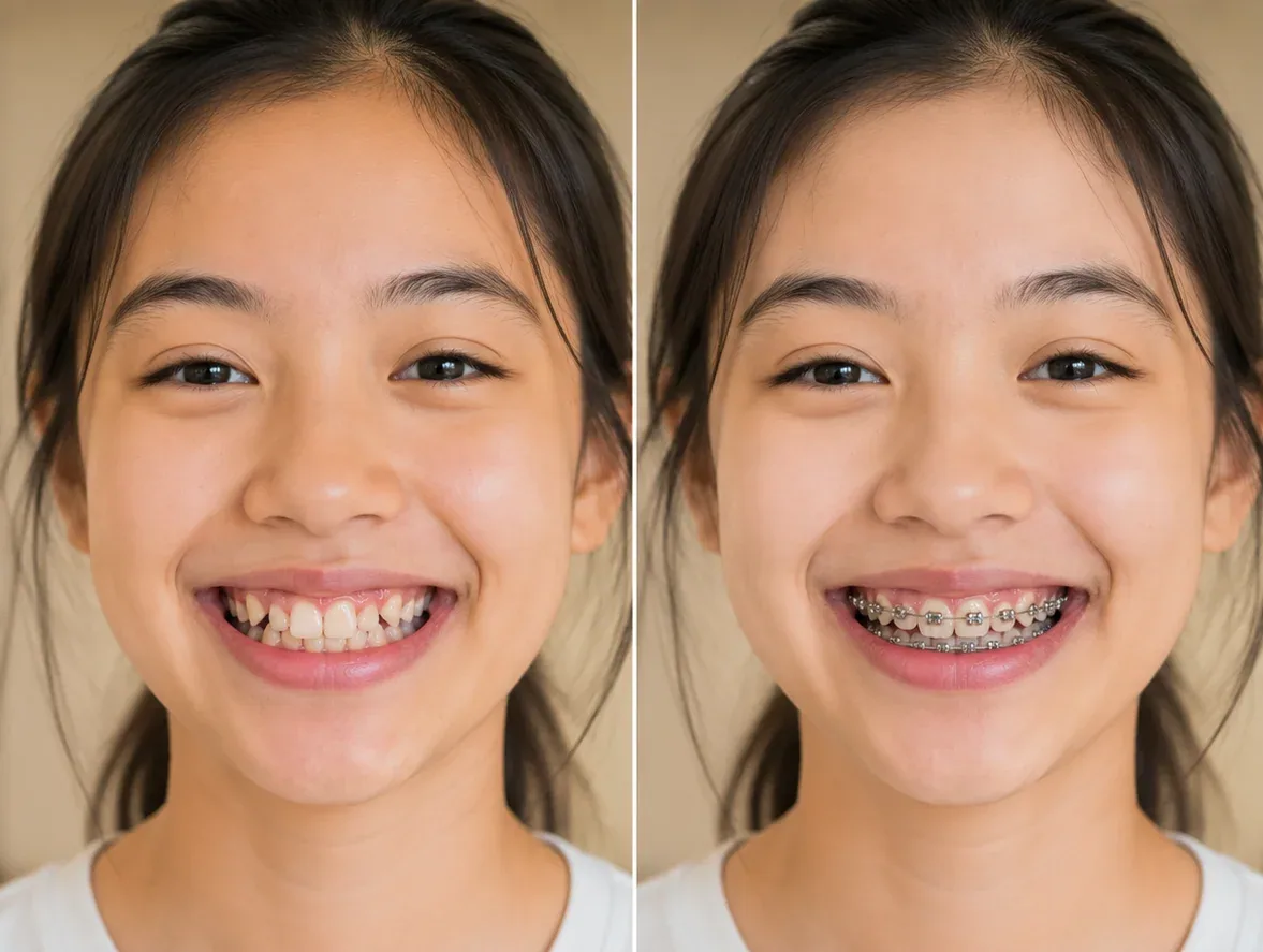 Teeth braces results at WhiteLine Dental Clinic Al Rigga