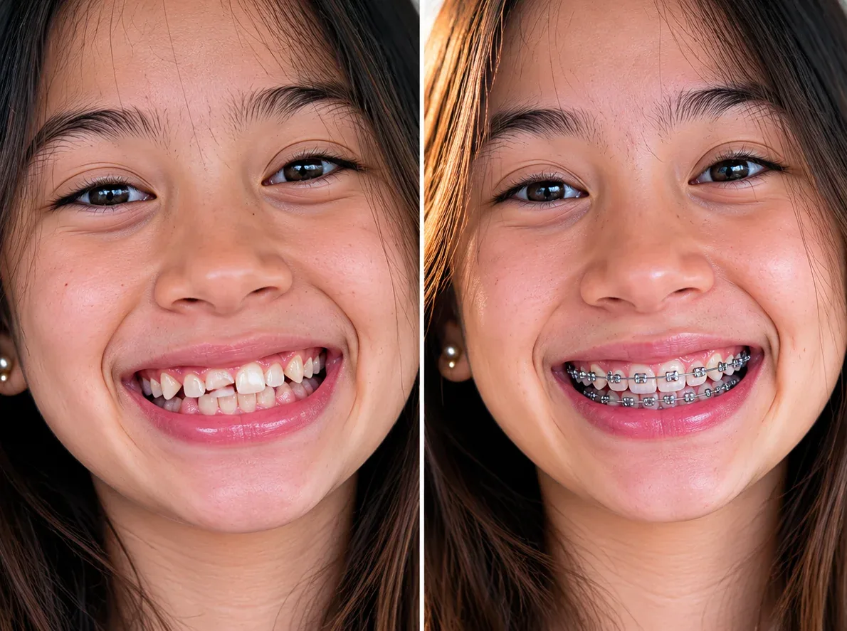 Teeth braces results at WhiteLine Dental Clinic Al Rigga